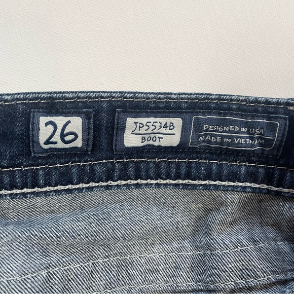 Miss Me Bootcut Jeans JP5534B Embroidered Fleur-de-Lis Wings  Sz 26 - Picture 8 of 14